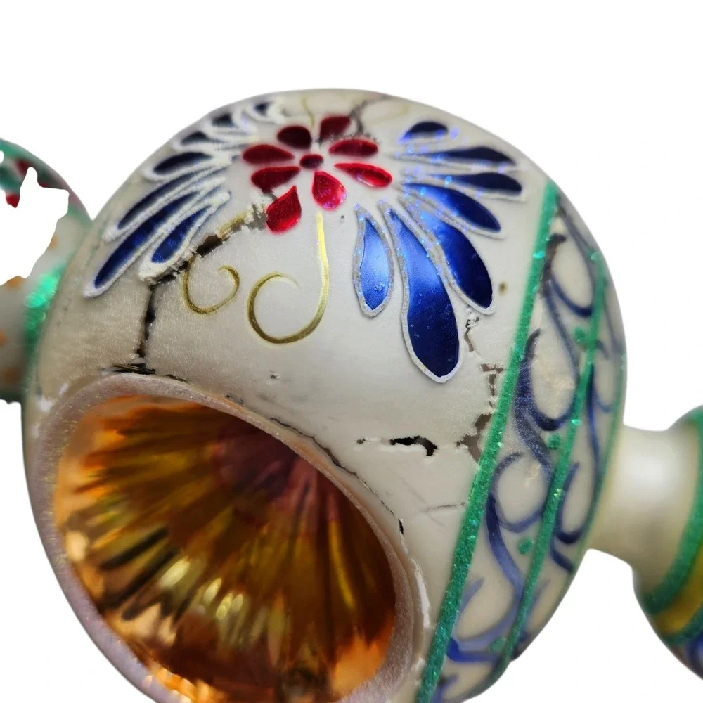 Christopher Radko Blue Danube Triple Indent Reflector Drop Ornament Poland   Box